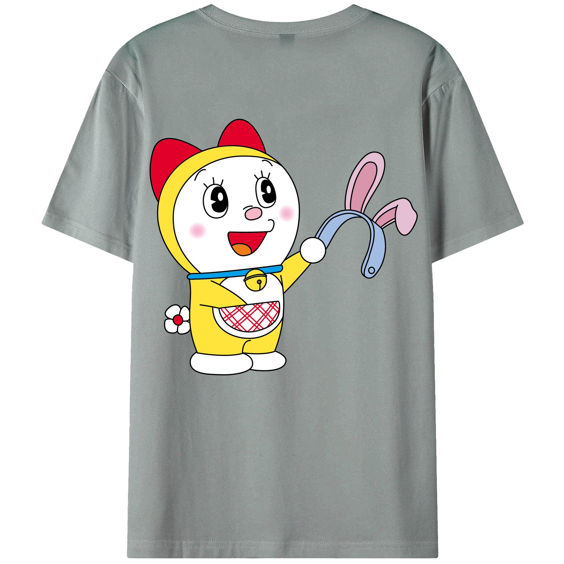 （画像用） ドラえもん ドラミ Doraemon Dorami 綿100％ メンズ半袖Tシャツ（バックプリント） 通気性